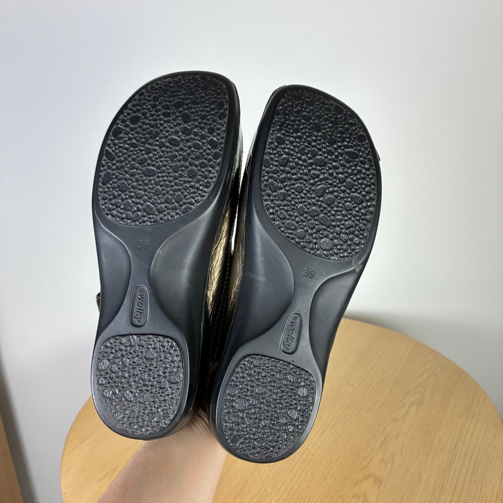 Wolky Bronze Metallic Leather Mary Jane Clogs Women's EU 39 US 8 Walking Comfort - Picture 6 of 7